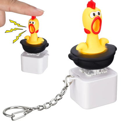【🔋USB-C-Aufladung】🆕 LED-Schreiendes-Huhn-Schlüsselanhänger mit Sound & Licht — Lustiger Stressabbau-Schlüsselanhänger ✨🔑
