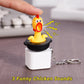 【🔋USB-C-Aufladung】🆕 LED-Schreiendes-Huhn-Schlüsselanhänger mit Sound & Licht — Lustiger Stressabbau-Schlüsselanhänger ✨🔑