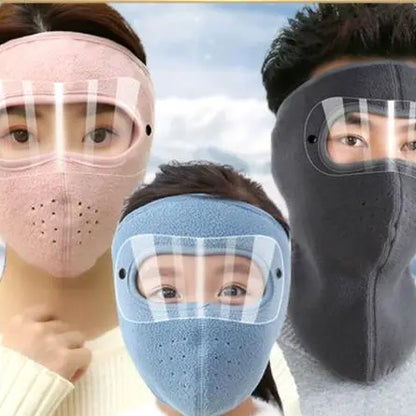 Winter-Windschutz-Gesichtsmaske – Warme Fleece-Maske mit Visier für Radfahren & Outdoor