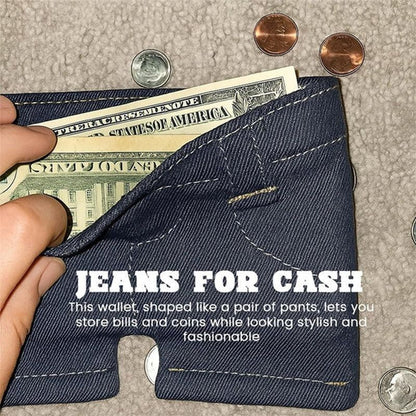 👖2026 Mini Jeans Geldbörse 👖💙 Faltbares Münzfach & Kartenhalter