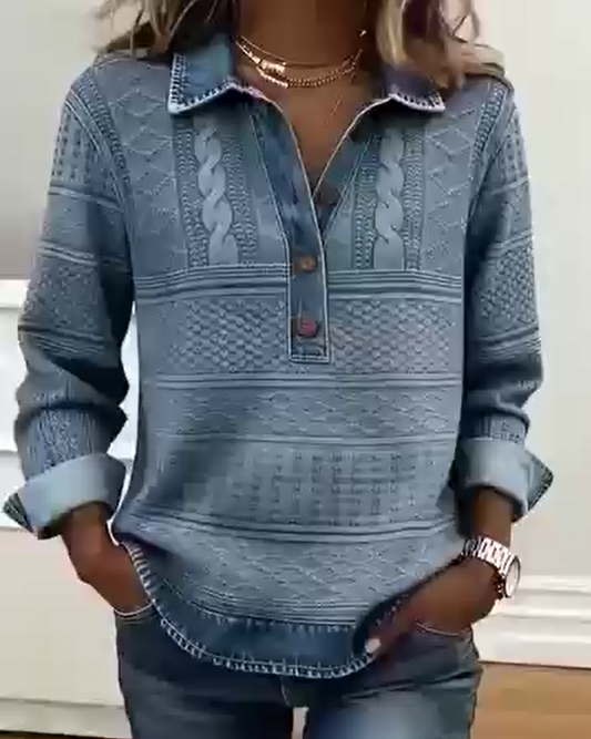 【🔥 Der heutige Super-Tiefpreis】Stylische Bluse mit Knöpfen und klassischem Kragen