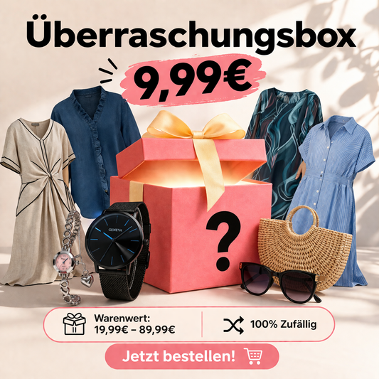 🔥 9,90 € Super-Schnäppchen: Mystery-Geschenkbox 🎁⌚👗👞🧸