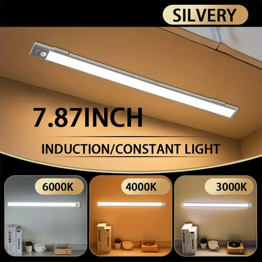 WHOME™1278|Ultratunn smart LED-rörelsesensorlampa – uppladdningsbar, magnetisk och självhäftande garderobs-/vinskåps-/kökslampa