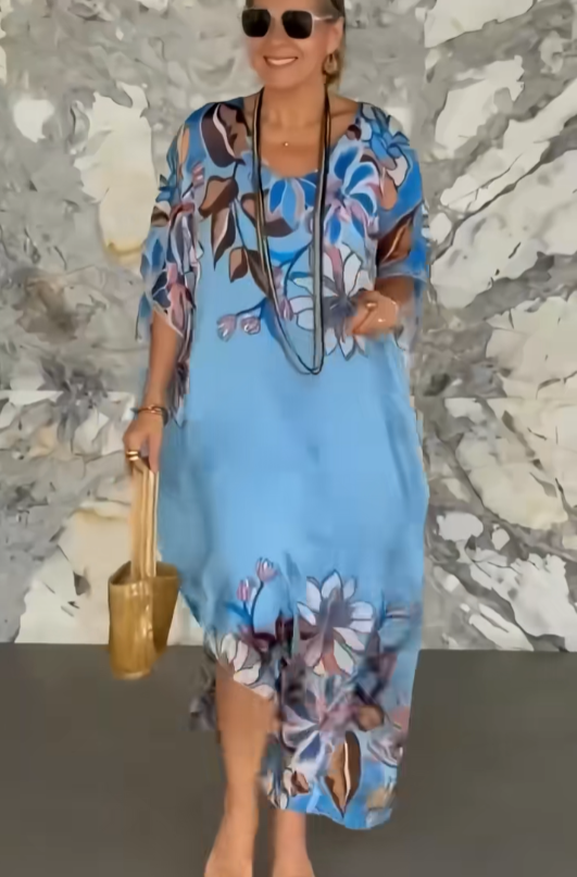 【🔥 Der heutige Super-Tiefpreis】Bedrucktes Maxikleid