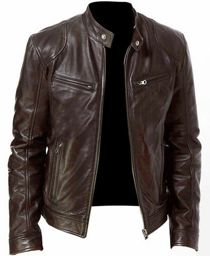 🔥2025 Biker Casual Reißverschluss Lederjacke