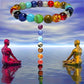 2024 Het rea 7 Chakra Healing Armband med naturlig vulkanisk sten och turkosa pärlor