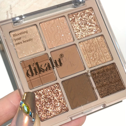 9-färgad ögonskugga, vattenfast, långvarig makeup 