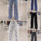 👖Moderna jeans med spetskant