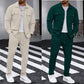 ⏰ Herren-Set aus Button-Down-Jacke und Hose aus Waben-Mesh – Lässige Passform, atmungsaktives Material und stylischer Alltagslook 👕👖