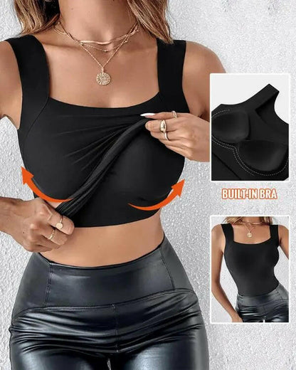 💖Thermo-Tanktops mit U-Ausschnitt und integriertem BH für Damen