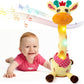 Snygg, sjungande och dansande musikalisk giraff av plysch
