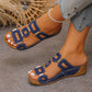 🔥 Neuheit 2026: Einfarbige Keilsandalen mit Cut-outs — Super bequem! 👍