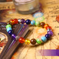 2024 Het rea 7 Chakra Healing Armband med naturlig vulkanisk sten och turkosa pärlor