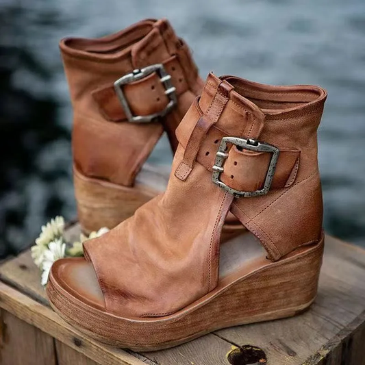 ✨ Offene Zehen Wedges – Damen Retro-Sandalen