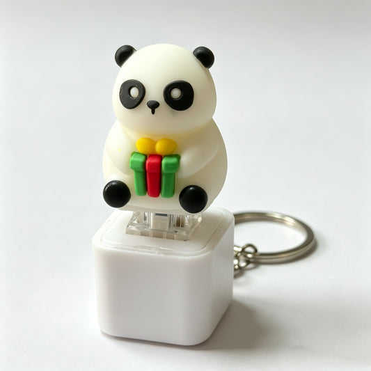 🐼【🔋USB-C-Aufladung】🐼 „Panda“-Schlüsselanhänger mit Licht & Sound — Lustiger Anti-Stress-Schlüsselanhänger ✨🔑