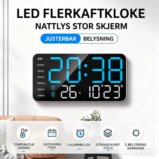 ⏰ Multifunktionale dekorative LED-Digitalwanduhr