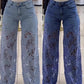 👖Moderna jeans med spetskant