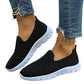 Andningsbara ortopediska stickade slip-on sneakers för kvinnor 