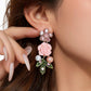 🌸 Schmuckset „Kamelie“ mit Perle und Kristallen – Elegantes Funkeln für jeden besonderen Moment✨