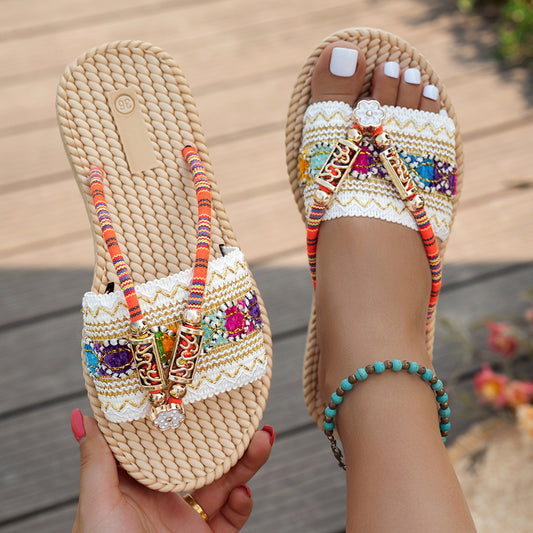 ✨2026 Boho Damen-Pantoletten – Leichte Fischmaul-Sandalen für Strand & Alltag 👡🌴