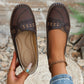 Andningsbara läderloafers i vintagestil för kvinnor