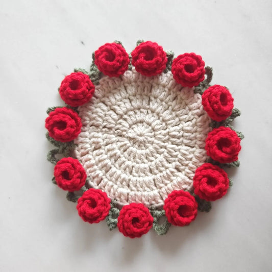 🌹 Handgehäkelte Rosen-Untersetzer für eine gemütliche Tischdekoration