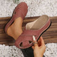Lässige Sandalen mit runder Zehenpartie und Plateau-Keilabsatz für Damen