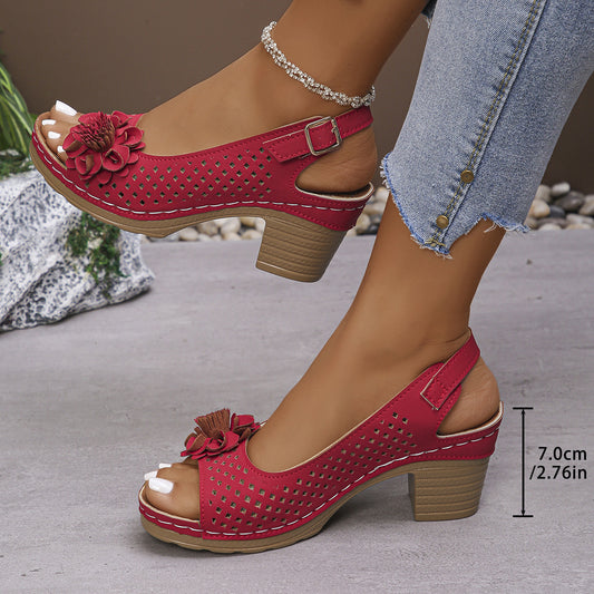 🔥2025🔥 Sandalen mit Schnalle und quadratischem Absatz für Damen