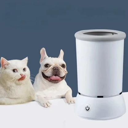 【Premium-Komfortpflege】🐾Weicher Silikon-Pfotenreiniger für Hunde – Elektrischer Waschbecher mit Ein-Knopf-Bedienung