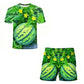 🍉 Lustiges T-Shirt-Set mit Wassermelonen-Print für einen lässigen Sommer-Look