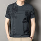 🦅  Herren-T-Shirt aus Maulbeerseide mit Adler-Print – Luxuriös & Ausdrucksstark