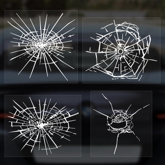 🚗 Aufkleber mit Riss-Optik für Autoscheiben – Verleihen Sie Ihrem Fahrzeug einen lustigen, realistischen Look.