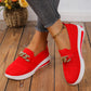 Dam vävda, andningsbara, casual kilklackade sneakers