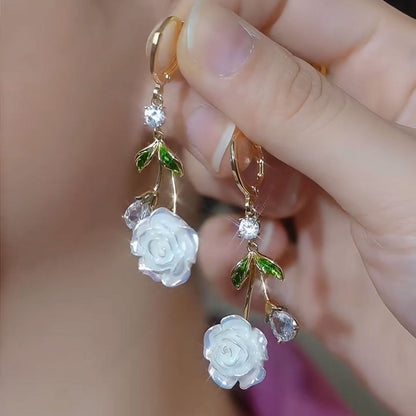 🌸 Kamelien-Ohrringe mit Perlen – Zeitlose französische Eleganz für jeden Anlass