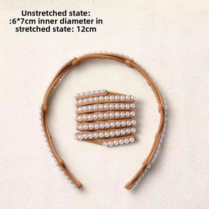 Elegantes, faltbares Reise-Haarband mit Perlenverzierung – Stilvoll und schlicht 🌺