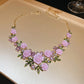 🌸 Schmuckset „Kamelie“ mit Perle und Kristallen – Elegantes Funkeln für jeden besonderen Moment✨