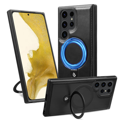 Luxuriöse Business-Telefonhülle aus Leder mit Magnethalterung