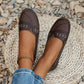 Andningsbara läderloafers i vintagestil för kvinnor
