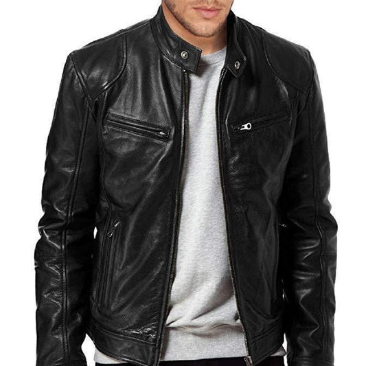 🔥2025 Biker Casual Reißverschluss Lederjacke