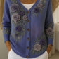 【🔥 Der heutige Super-Tiefpreis】Damen-Cardigan aus Baumwolle mit V-Ausschnitt und Blumenmuster