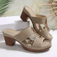 2025 Neue orthopädische Sandalen aus Leder mit Plateau und hohem Absatz für Damen
