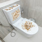 🌸 Luxus Gold Blumen Toilettenaufkleber