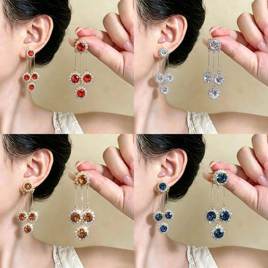✨ Lange Ohrhänger mit blauen Kristallen – Lassen Sie jeden Look funkeln