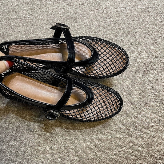 🌟 2026 Neu! Orthopädische Damen Netz-Sandalen – Flach & Atmungsaktiv 👡