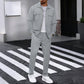 ⏰ Herren-Set aus Button-Down-Jacke und Hose aus Waben-Mesh – Lässige Passform, atmungsaktives Material und stylischer Alltagslook 👕👖