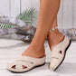 Lässige Sandalen mit runder Zehenpartie und Plateau-Keilabsatz für Damen