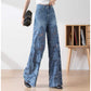 【Originaldesign】 Vintage slim fit spetsjeans för kvinnor 