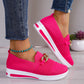 Dam vävda, andningsbara, casual kilklackade sneakers