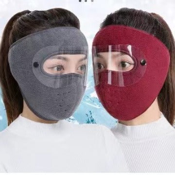 Winter-Windschutz-Gesichtsmaske – Warme Fleece-Maske mit Visier für Radfahren & Outdoor