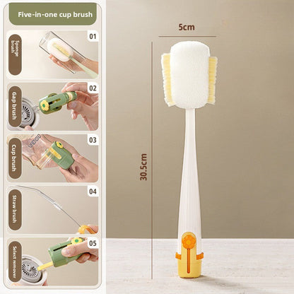 🧽✨ 5-in-1-Glasreinigungsbürste – Einfache Reinigung für deine Gläser und Flaschen! 🥤💦